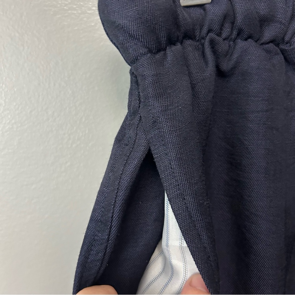 Zara Navy Linen/Viscose Blend Pants Size Small - Picture 2 of 5